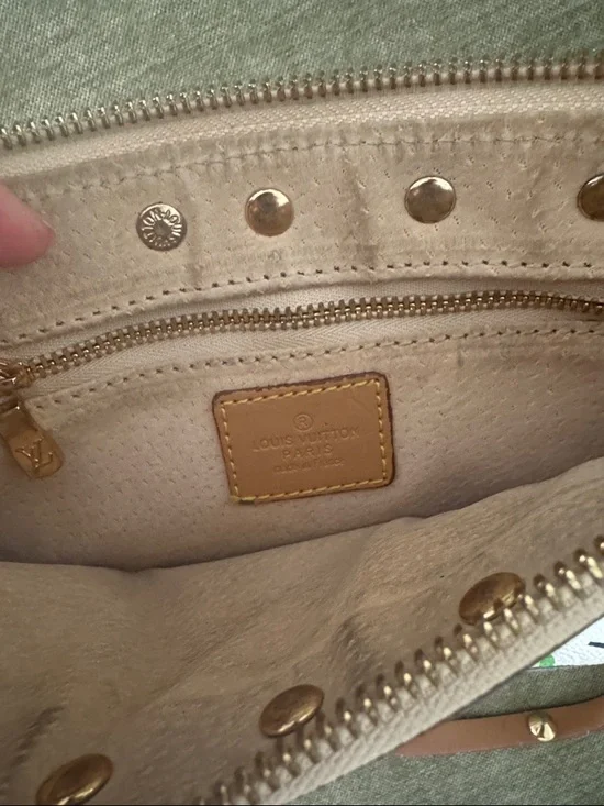 Y2K Louis Vuitton White Multicolor Monogram Mini Shoulder Bag with Tan Trim - Picture 2 of 4